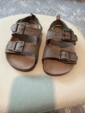 OshKosh B'gosh Brown Double-Buckle Kids Sandals